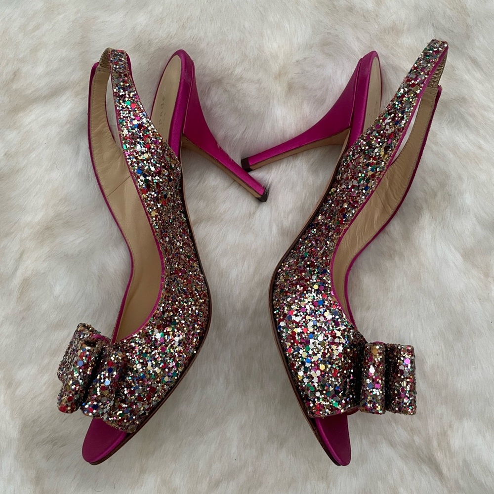 #6 Kate Spade Multicolor Glitter Heels - Picture 6 of 13